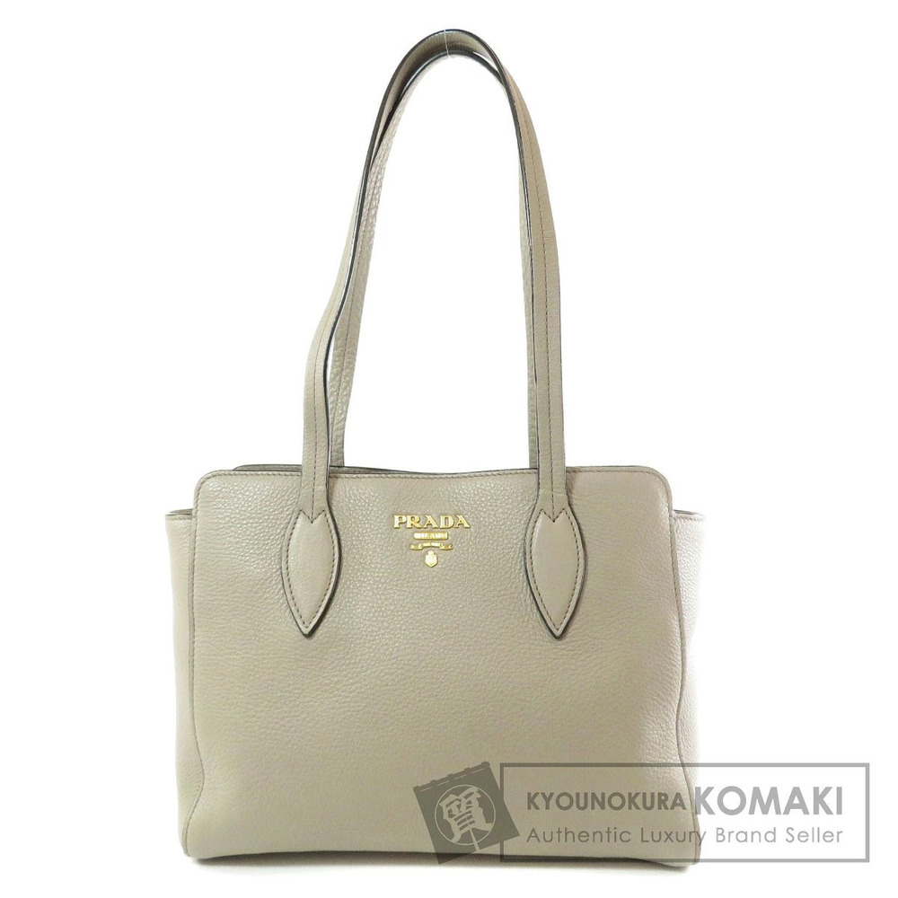 Prada Open Tote Vitello Phenix textured calfskin Brown